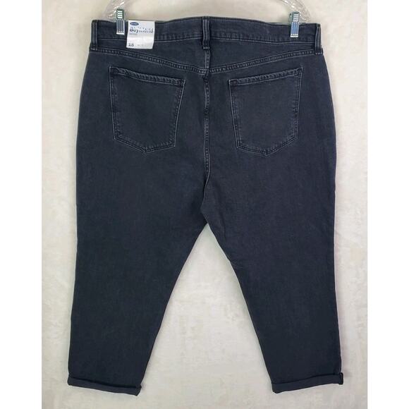Old Navy Women’s Mid-Rise Boyfriend Straight Black Jeans Size 18 Stretch - Picture 4 of 8